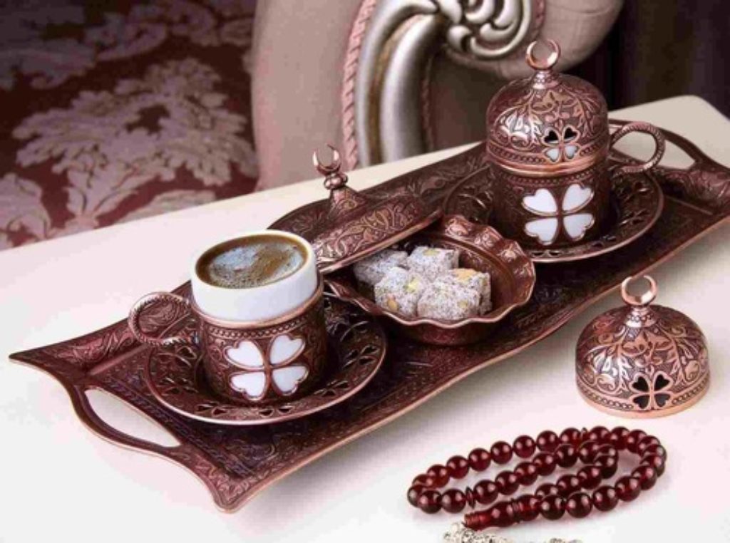 BOSPHORUS Greek Arabic Coffee Pot Set - Turkish Delight Setting