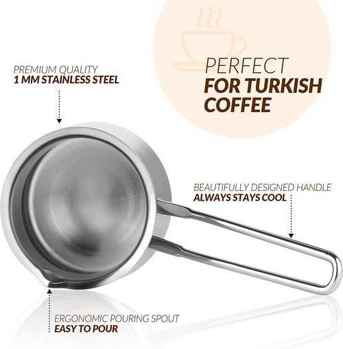 Caizen Coffee Stainless Steel Turkish Greek Coffee Pot-Design