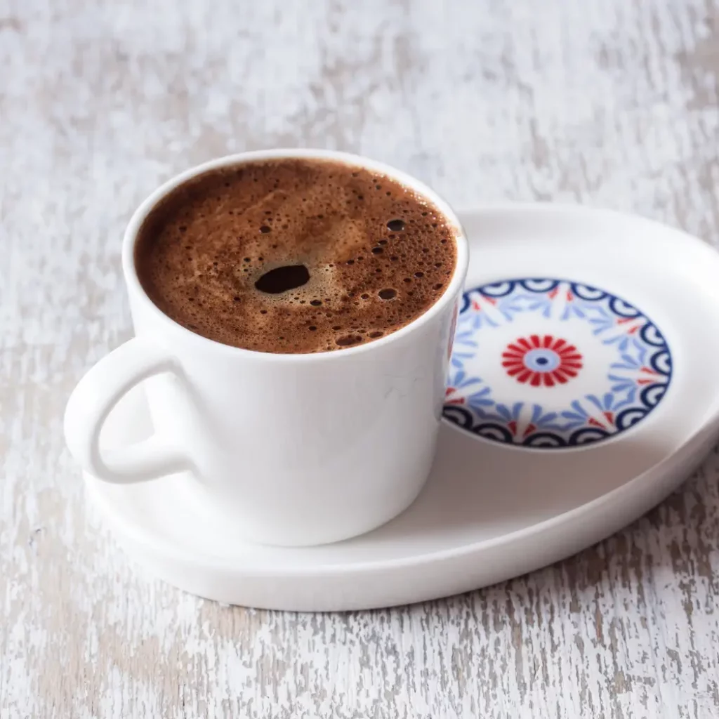 delicous turkish coffee in demitasse cup